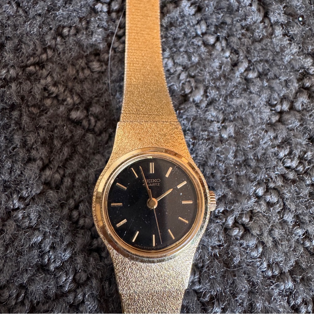 Seiko Women’s Gold-Tone Black Dial Quartz Watch